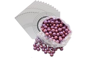 SET: 60 FARBKUGELN Ø 17 mm Schleudermunition für Sportschleudern, Katapulte, Zwillen usw. + 10 ShoXx.® shoot-club Zielscheiben 14x14 cm mit zusätzlichen grauen Ring und 250 g/m²