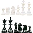 Vinson Chess Men Set of 32 Solid Plastic Pieces King-Size Coins in 3.75 Inch for Unrivaled Precision