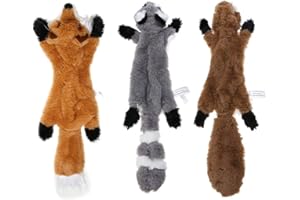 PDTO Dog Toys No Stuffing Squeaky Toy for Dogs for Small and Medium Dogs (3 Packs - 46 cm)