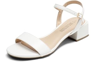DREAM PAIRS Women's Ladies Low Heels Flat Sandals for Women Block Chunky Heel Sandals Holiday Party Wedding Dress SDHS2301W-1