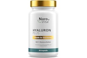 ‎NAROVITAL Hyaluronsäure Kapseln | Hochdosiert mit 500 mg Hyaluron pro veganer Kapsel | Molekulargewicht 500-700 kDa | 90 Kapseln (3 Monate) | Unterstützung für Haut, Gelenke & Anti-Aging
