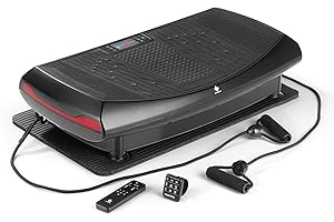 FitEngine Piastra vibrante 4D, 60 livelli di intensità e 4 modalità di vibrazione, design curvo con illuminazione a LED, con funzionamento a bracciale, elastici e connessione wireless