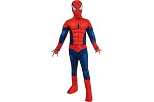 Rubie's Official Marvel Spider-Man Deluxe Padded Muscles Child Costume, Kids Superhero Fancy Dress