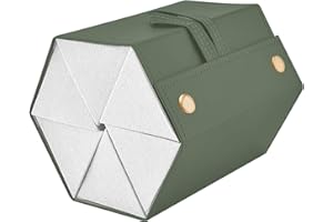 CHENKEE Almacenamiento Gafas Sol, 6 ranuras Caja de Gafas Organizador de Gafas de sol de Viaje Estuche de gafas cuero PU Caja de Exhibición Colgante de gafas Plegable para Almacenamiento de Gafas