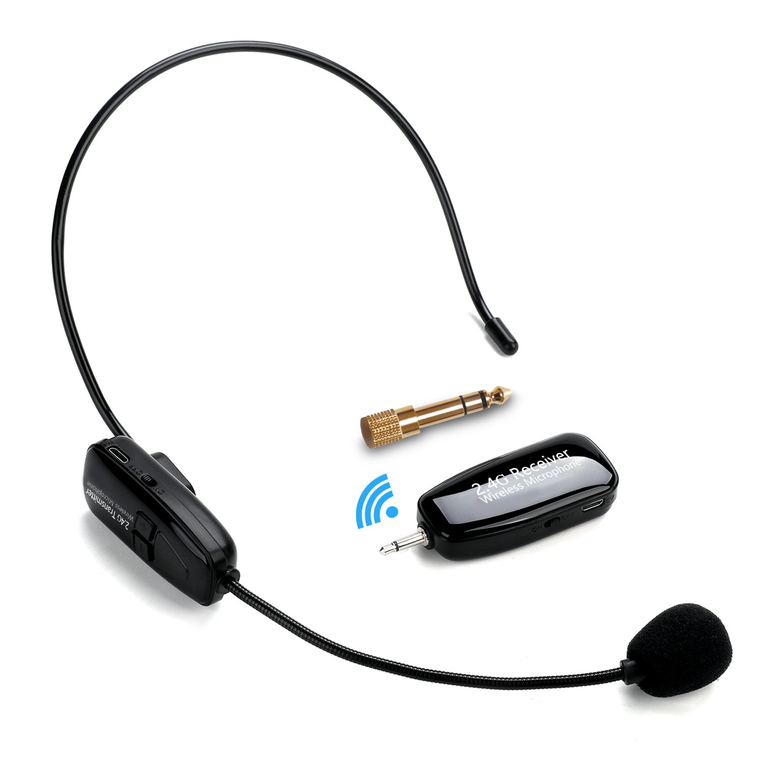 Wireless Microphone Headset, Jelly Comb 2.4G Wireless Mic Headset and
