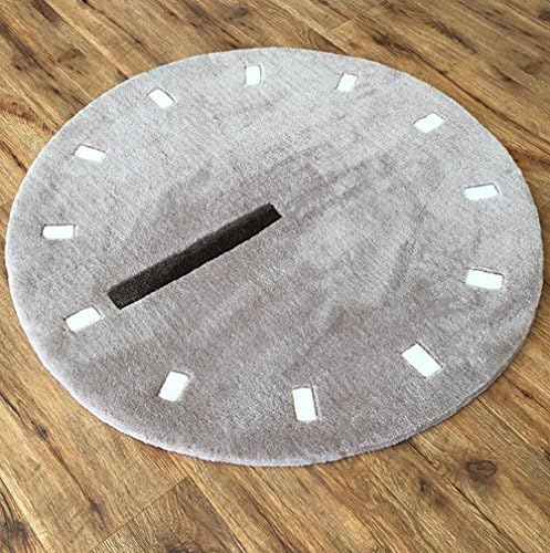 Hand-Padded Simple Watch Clock Minute Print Living Room Carpets Bedroom Bedside Area rugs Computer Chair Mats , 100cm , camel