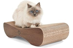 CanadianCat Company | XXL Satellite 2.0 Lounge | wallnuss braun | Kratzmöbel, Kratzbrett | Katzen Pappe +Katzenminze | ca. 76 x 24 x 15 cm