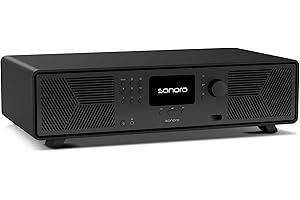 Sonoro AVATON - Bluetooth HiFi Anlage; Kompatibel mit AirPlay, Google Cast, Spotify, Tidal, Qobuz, Amazon Music; DAB+/FM-Radio, HDMI ARC, Design aus Lack veredeltem Holzgehäuse, Smart-Home-Integration
