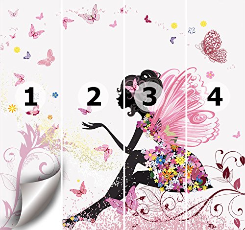 Fototapete Schmetterlingselfe KT438 Größe: 300x260cm Kinder Märchen Mädchen - 3