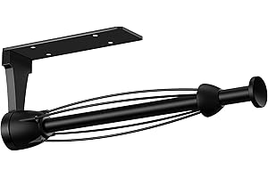 VEHHE Kitchen Roll Holder Under Cabinet, One-handed Tearing Paper Towel Holder with Damping System, Stainless Steel Kitchen Towel Holders for Kitchen Bathroom (Black)