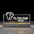 WOWOOD Customized LED Name Plate for Office Desk Table Name Sign Birthday Gift For Dentist Doctor Clinic Medical Store Teacher Pharmacist (10 x 6 inch) (For Dentist)