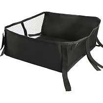 Cestino Portaoggetti Per Passeggino In Rete Nero 35x38 Cm – Organizer Leggero Per Carrello Spesa E Seggiolone