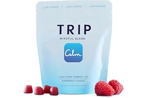 TRIP Lion’s Mane Gummies, Raspberry, High Strength, 6,000MG Lion’s Mane per Pack (60 Gummies), Vegan & 3rd Party Tested