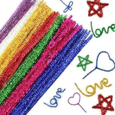 G2PLUS Glitzer Pfeifenreiniger 240 Stück Chenilledraht ,6 MM * 30 CM, Ideal für DIY Craft Projekte, Weihnachtszierde making - 12 Farben