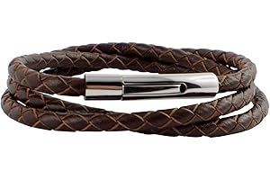 König Design Lederkette - Leder Halsketten - Echtleder - geflochten - schwarz und braun - 3-8 mm - 17-100cm - für Frauen und Männer