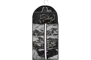 SANON Hair Extension Holder with Hanger, Portable Carrier Storage Non-woven Suit Case Bag W/Hanger for Virgin Hair Weft & Clip in Hair Extension,29x60cm