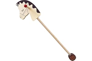 ‎GERILEO GERILEO Steckenpferd aus Holz mit Rädern - Hobby Horse - Steckenpferd aus Holz - Spielzeugpferd für Jungen und Mädchen - 68 cm - Verschiedene lustige Farben zur Auswahl (Dunkelbraun)