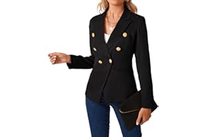 MINTLIMIT Women Blazer Button Closure Lapel Suit Jacket Casual Work Office Tops Coat Outerwear Cropped Blazers