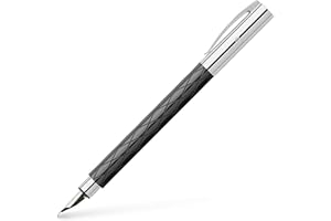 Faber-Castell 148921 - pióro wieczne AMBITION żywica szlachetna romb, stalówka: F, łącznie z opakowaniem prezentowym, kolor trzonka: czarny/srebrny