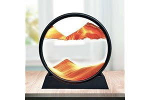 HY HAOYING ITTA,Immagine in movimento con sabbia, 3D, dinamico, movimento liquido, in vetro rotondo, arcobaleno, visione sabbia, paesaggio sabbioso, decorazione da tavolo, casa e ufficio