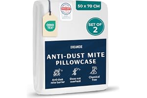 Dreamzie - Set med 2 kuddskydd 50x70 cm - Kuddfodral 50x70 för allergiker - Anti-kvalsterfodral Tvättbart 95°C