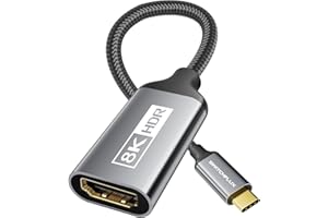 SWITCHFLUX USB-C to HDMI 2.1 Adapter | 8K@60Hz,4K@144Hz,2K@165Hz High-Speed USB Type C 3.1 to HDMI 8K Converter [Thunderbolt 3/4 Compatible] for MacBook Pro/Air,iPad, Other USBC Laptops