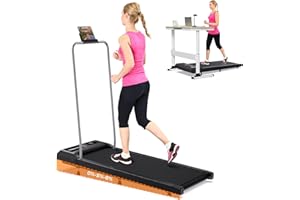 Cardirun Walking Pad Treadmill for Home Office, Under Desk Treadmill with Incline & Handle, 2.5HP & 136KG Mini Portable Walking Running Machine with LED Display, Voice/App/Remote Control