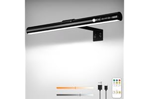 ENCOFT Picture Lights for Wall Motion Sensor 5000 mAh Wall Lights Battery Rechargeable Wireless Painting Dartboard Light Remote Dimmable & 3 Color Temps 40cm Black for Art Painting Frame Gallery