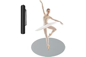 BALAPET Portable Marley Dance Floor, Non-Slip Ballet Dance Floor, 3.5MM Thick Round Tap Dance Practice Mat for Home Stage Studios Kids Adults Practice Improve, Gray