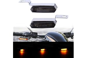 JMTBNO 2x Motorrad LED Blinker, Sequentiell Bernstein Licht Miniblinker für Motorrad Lenkerbefestigung E Geprüft Universal 12V für Street Bike Cruiser Chopper Cafe Racer Roller Scooter Quad Enduro