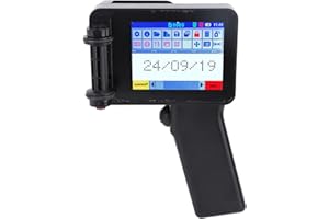 Asixxsix Impresora de inyección de Tinta portátil Gun, 600DPI Pequeña Impresora Portátil de Inyección de Tinta con Pantalla Táctil HD LED 4.3in para Texto Logo Código QR Código de Barras
