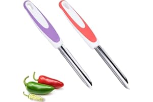 CYRANK 2 Stück Zucchiniaushöhler, Entkerner Edelstahl Chili Entkerner Entferner, Edelstahl Zucchini-Entkerner, Entkerner Ausstecher Aushöhler Für Gemüse, Paprika, Chili, Gurke, Gemüse