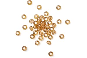 PH PANDAHALL PandaHall - 100 perline europee in vetro, sfaccettate, con foro grande, a rondella, 14 x 8 mm, perline sfuse distanziatrici, per braccialetti europei, braccialetti a catena snake e braccialetti