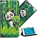 Produktbild COTDINFOR Huawei P Smart Hülle für Geschenk Lederhülle 3D-Effekt Kartenfächer Schutzhülle Protective Handy Tasche Schale Standfunktion Etui für Huawei P Smart/Enjoy 7S Climbing Bamboo Panda YX.