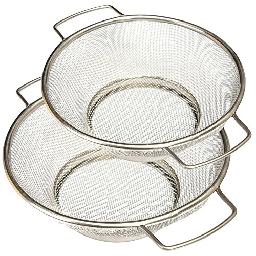 Des Küchen-Sieb Sieb mit Fuß – feinmaschig – Edelstahl – Set von 2 – Ø 20 und 24 cm