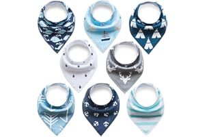 Yafane 8 Bavoirs Bébé Coton Bandana pour Enfant Bébé Fille Garçon 0 à 36 mois