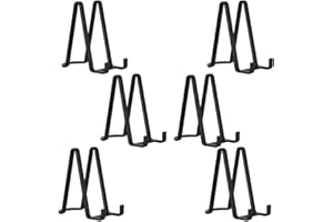 TINCOGO Chevalet Support Assiette Decorative - Porte Assiette | Presentoir Cadre Photo Livre de Table- Chevalet Presentation Plastique - 15 cm (6 pièces)