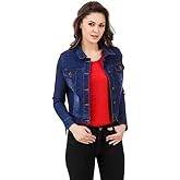 HRIKSHIKA FASHION Women's Cotton Denim Jacket Full Sleeves Comfort Fit Collar Jacket