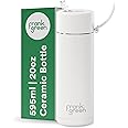 frank green Reusable Water Bottle with Straw lid, Ceramic Insulated Water Bottles with Triple Wall Vacuum, Stainless Steel Drinks Bottle for Work/Gym, Leak-Resistant - Cloud 20oz/595ml