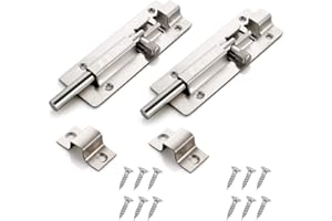 ALL-PIE 2PCS Door Lock Bolt - for Bathroom, Bedroom,Toilet, Shed, Shower, Door - Catch Latch Slide Bolt Easy Fit with Screws