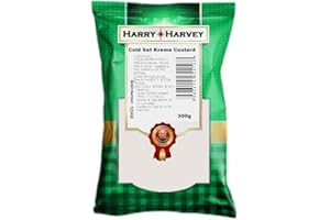 Harry Harvey Cold Set Kreme Custard Powder 300g | Instant Vanilla Custard for Doughnuts, Slices & Tarts | Just Add Cold Water – No Heating Needed