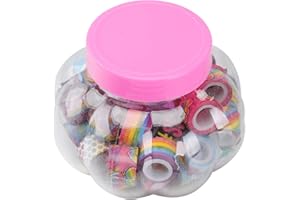 STOBOK Mini Cinta Washi de Dibujos Animados Set 45 Rollos Cinta de Papel Washi Papel de Impresión Cinta Washi Cinta para Pascua DIY Scrapbook Diario Planificador, Color Aleatorio