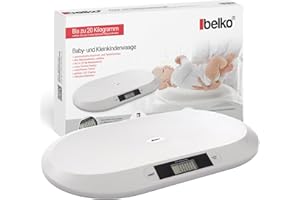 Belko® Digitale Babywaage – Flache Stillwaage bis 20 kg für Babys, Kinder & Tiere – Präzise Säuglingswaage & Tierwaage mit LCD-Display