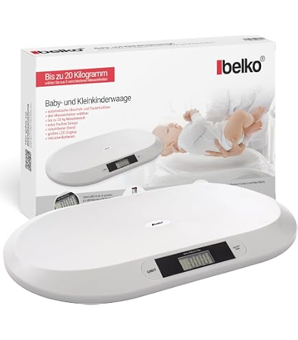 Pèse-Bébé Médical Kern MBA 10K-3M - Portée 15 Kg, Précision 5 G, Compact Et Portable, Alimentation Externe Incluse