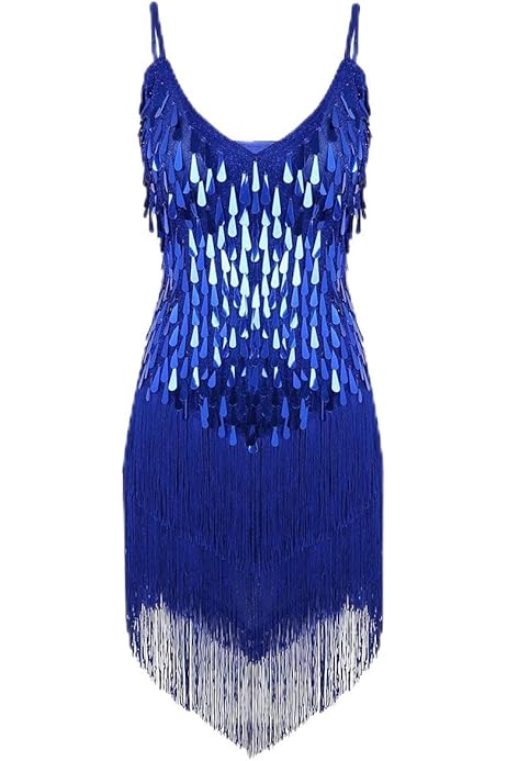 Vestito Da Ballo Latino Con Paillettes E Frange - Senza Maniche - Per Salsa, Tango, Cha Cha - Con Pantaloni - Foto 5
