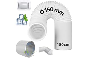 HEYIDAMAI Abluftschlauch Klimagerät mit Adapter, Schlauch Klimaanlage Ø150mm Länge 150cm, Klimaanlage Abluftschlauch, Schlauchverlängerung Klimaanlage, für Klimaanlage, Abzugshaube, Wäschetrockner.