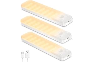 Ylatoial Led Sottopensile Cucina, 3 Pezzi 15cm Armadio Led con Sensore di Movimento, 3000K Dimmerabile Luce Armadio per Scale Corridoio Garage Letto - Bianco Caldo