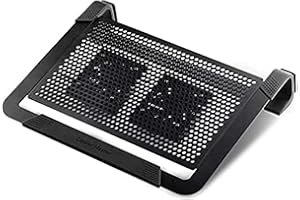 ‎COOLER MASTER Cooler Master NotePal U2 PLUS Laptop-Kühler - 2 bewegliche 80-mm-Lüfter, Transportschutz, ergonomischer Aluminiumrahmen - Schwarz