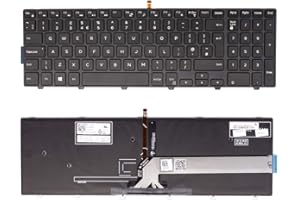 AJPARTS UK New UK Layout Keyboard Compatible with Dell Inspiron 15 3558, 15 3543, 15 3565, 15 5548, 15 5542, 15 5552, 15-7557, 15 7559, 15-7000 Laptop Backlit English Keyboard QWERTY with Frame Quick Dispatch