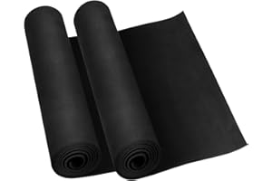 Do²ping 2-Rollen Schwarz EVA Foam, 1mm dick (1-10mm) EVA Schaumstoff, 34x124.5cm mit hoher Dichte 86kg/m3 Cosplay Foam für Kunsthandwerk Kostüm DIY Projekt (2PCS 1mm Schwarz)